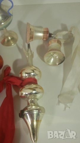 Лот ретро коледни орнаменти от тънко стъкло, снимка 15 - Декорация за дома - 52058870