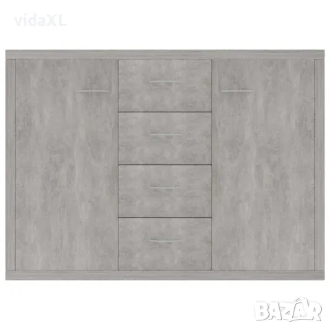 vidaXL Бюфет, бетонно сив, 88x30x65 см, инженерно дърво, снимка 4 - Бюфети - 56147746