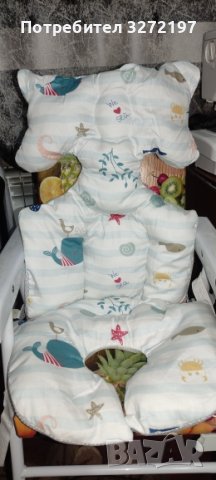 Ново! Бебешка подложка/възглавница за количка, автомобил, стол и др.100 % памук, дишаща материя! , снимка 2 - За бебешки колички - 40436206