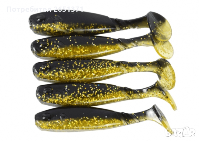 Силиконова примамка с Т-опашка 2.3 гр./6.5 см., 5 броя