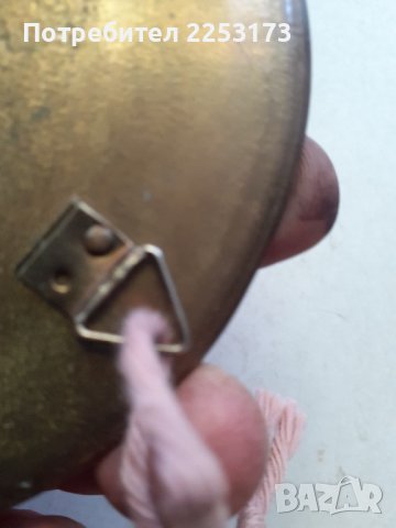 Рисувана месингова чиния за стена с морски мотив, снимка 1