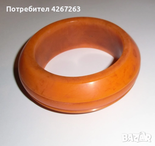 Бакелитена кехлибарена гривна винтидж, снимка 3 - Гривни - 52497085