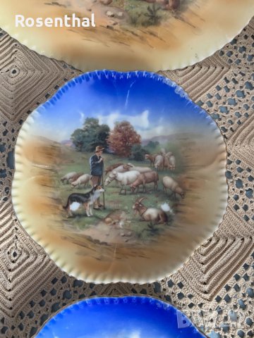 Антикварен десертен сервиз с пасторални картини, снимка 10 - Сервизи - 34087439