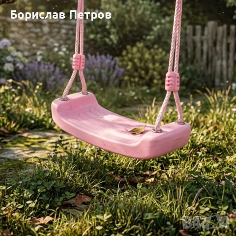 Детска градинска розова люлка – здрава, безопасна и регулируема до 75 кг, снимка 3 - Детски люлки - 55972657