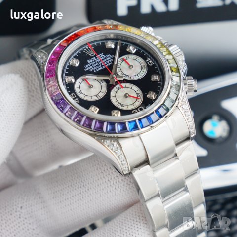 Mъжки часовник Rolex Daytona Cosmograph Rainbow Silver с автоматичен механизъм, снимка 4 - Мъжки - 41876350