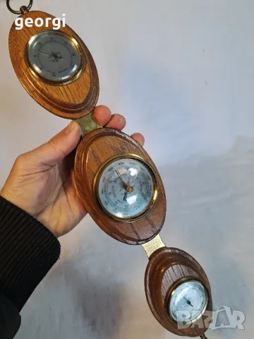 немска домашна метеорологична станция термометър барометър и влагомер     18/2, снимка 2 - Антикварни и старинни предмети - 49004894