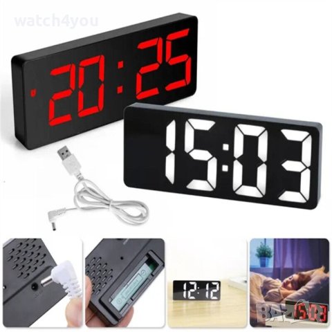 НОВ LED НАСТОЛЕН СВЕТЕЩ ЧАСОВНИK. СВЕТЕЩИ ЧАСОВНИЦИ С ГОЛЕМИ ЦИФРИ И НА ТОК ИЛИ БАТЕРИИ, ТЕРМОМЕТЪР, снимка 9 - Други - 41015443