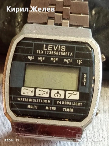 Винтидж електтронен часовник LEVIS мъжки рядък за КОЛЕКЦИЯ 51882, снимка 2 - Мъжки - 53492171