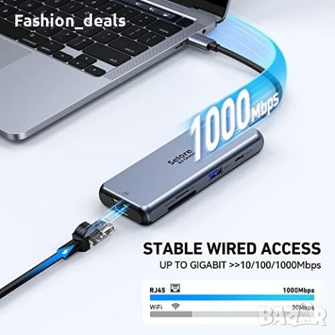 Нова USB C докинг станция с двоен монитор и 2 HDM/100W PD/лаптоп, снимка 7 - Друга електроника - 41502603