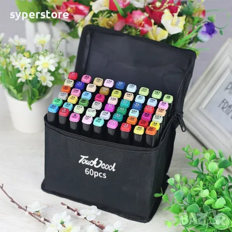 Маркери за рисуване детски двустранни Digital One SP00579 -60 бр , алкохолни, снимка 2 - Рисуване и оцветяване - 49290360