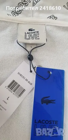 Lacoste LIVE! Oversize Hoodie Mens Size 5 - L НОВО! ОРИГИНАЛ! Мъжка Качулка !, снимка 15 - Спортни дрехи, екипи - 48252532