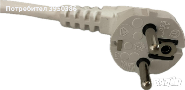 Захранващ кабел с щепсел 3м,бял, снимка 4 - Кабели и адаптери - 44766019