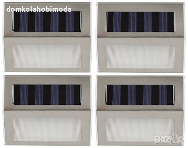 4 броя Соларен фенер за стена настолен, за окачване,10x2.3x8 см 