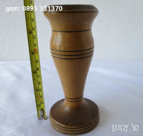 Дървена ваза,  стара, снимка 4 - Декорация за дома - 40211739
