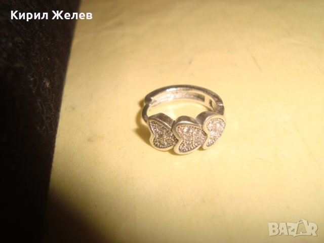 СКЪПОЦЕННА СТАРА СРЕБЪРНА СЪРЦЕВИДНА ОБЕЦА РОДИРАНО СРЕБРО 925 с МИНИАТЮРНИ ИСКРЯЩИ ЦИРКОНИ 25822, снимка 9 - Обеци - 35759991