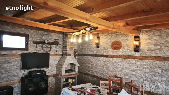 Полилеи, лампи от автентични реставрирани дъбови бъчви (бурета) с ръчно изработени дървени чашки , снимка 6 - Полилеи - 50967840