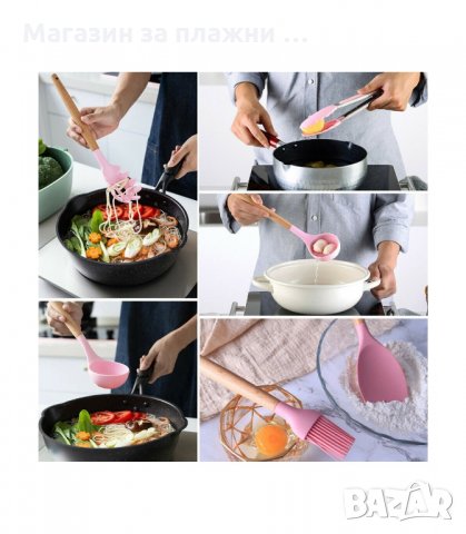 КОМПЛЕКТ ОТ 12БР СИЛИКОНОВИ КУХНЕНСКИ ПРИБОРИ С МЕТАЛНА ПОСТАВКА - КОД 2776, снимка 2 - Прибори за хранене, готвене и сервиране - 33918795