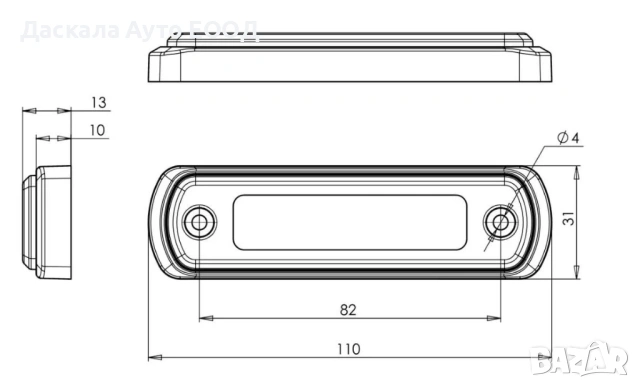 1бр. НЕОН ЛЕД LED габарит БЯЛ с 4 диода  12-24V , Полша , снимка 4 - Части - 53870659
