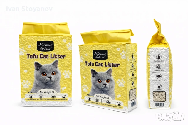 Котешка тоалетна - тофу пелети 7L/2.5кг