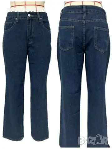 Модни ретро широки дамски дънки с прави крачоли и ниска талия, 2цвята , снимка 7 - Дънки - 48852722