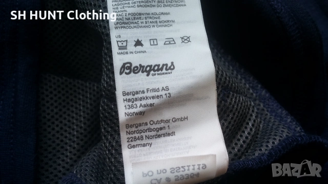 Bergans of NORWAY TUVA LIGHT WOOL HOOD Jacket 100% Merino Wool размер XXL суичър - 1970, снимка 15 - Екипировка - 53249546