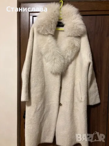 Палто вълна, ангора, яка лисица, снимка 2 - Палта, манта - 48610415