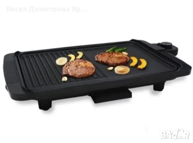 Скара Rosberg, 2000W, плоча с 2 зони на печене, Незалепващо покритие, Черен, снимка 2 - Скари - 49236806