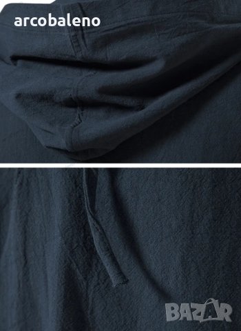 Мъжка модна едноцветна тениска с  качулка и къс ръкав, 2цвята, снимка 14 - Тениски - 41511739