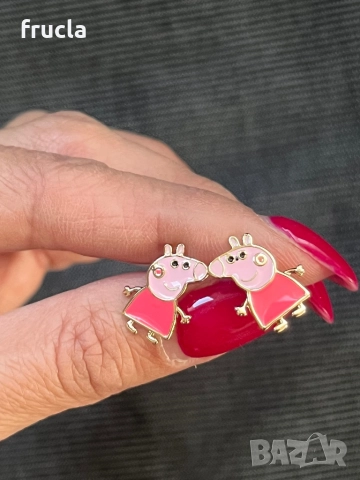 Детски Обеци Пепа Пиг , снимка 3 - Обеци - 52957948