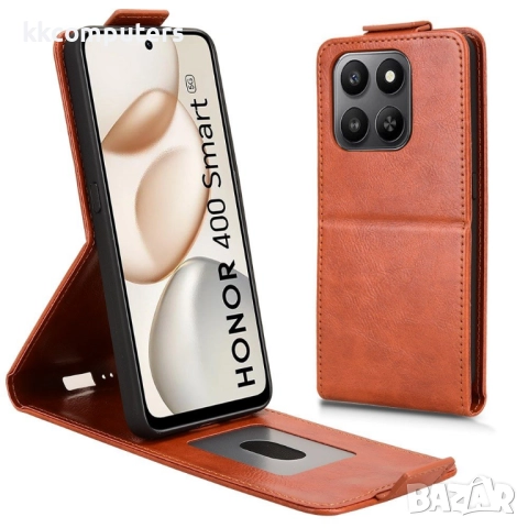 Кожен флип калъф за Honor X7d / 400 Smart- Стенд и Холдер за Карти, вкл. Протектор, 4 Цвята, снимка 2 - Калъфи, кейсове - 52467193