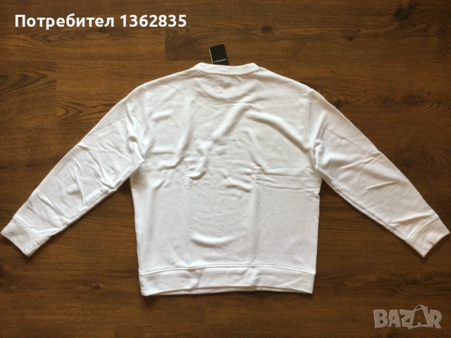 НОВА оригинална бяла памучна фланела блуза EMPORIO ARMANI размер XL, снимка 9 - Блузи - 51975503