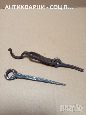 Комплект Соц Старо Ръчно Ковано Резе За Порти Врати. , снимка 4 - Антикварни и старинни предмети - 52203424