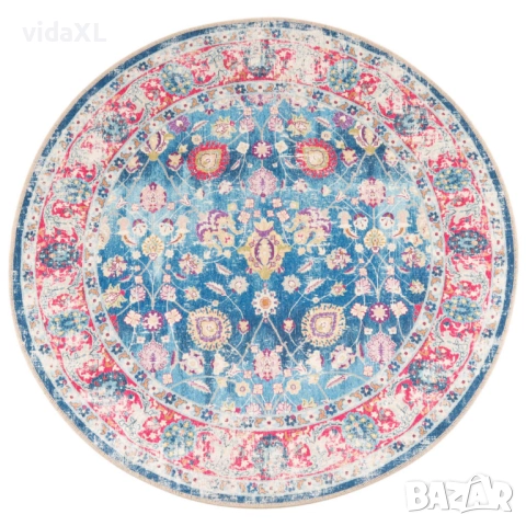 vidaXL Перящ се килим многоцветен Ø 120 см противоплъзгащ(SKU:136602), снимка 1