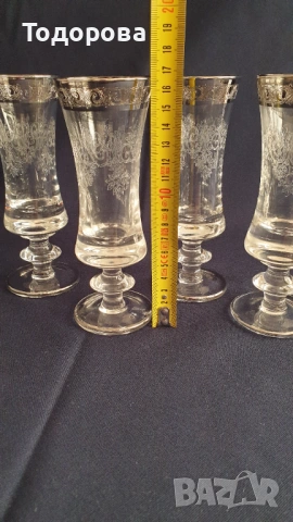 Кристални чаши за шампанско Murano Medici - 4 броя, снимка 4 - Сервизи - 53660134