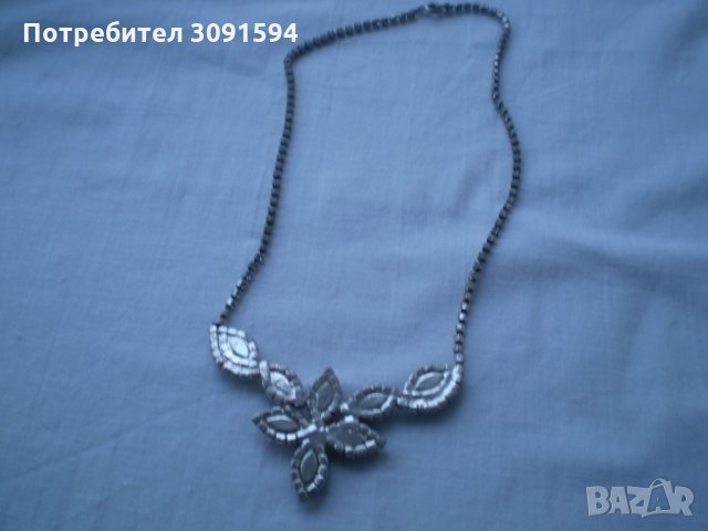  колие- огърлица сребърно покритие  със кристали , снимка 5 - Антикварни и старинни предмети - 35793892