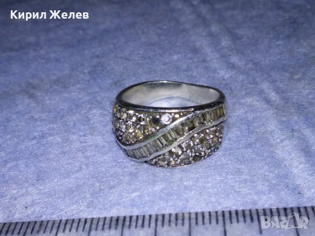 СКЪПОЦЕНЕН СРЕБЪРЕН АРТ ПРЪСТЕН СРЕБРО 925 с ФАСЕТИРАНИ ИСКРЯЩИ ЦИРКОНИ и ЛАБОРАТОРЕН МОЙСАНИТ 38278, снимка 15 - Пръстени - 40921018