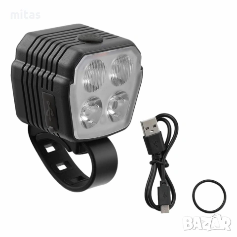 2 в 1 Предна LED светлина JOHORSE с вграден клаксон (300Lum / 120dB), снимка 2 - Аксесоари за велосипеди - 53731742