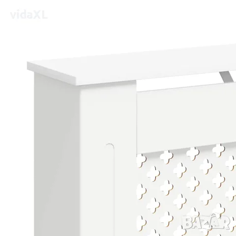 vidaXL Параван за радиатор, бял, 112x19x81,5 см, МДФ, снимка 7 - Паравани - 56146537