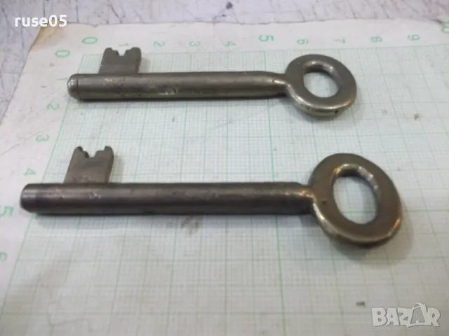 Лот от 2 бр. ключа стари бронзови за брава, снимка 4 - Други ценни предмети - 47780291