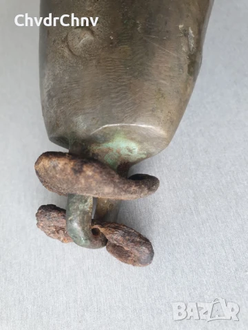 Много стар турски-османски бронзов чан/ръчно кована камбана-звънец/18-ти век, снимка 7 - Антикварни и старинни предмети - 50497905