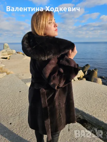 Голяма отстъпка Шикозно палто от бобър с норка , снимка 12 - Палта, манта - 44596428