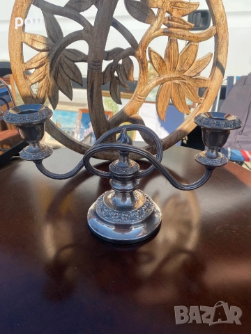 посребрен свещник 