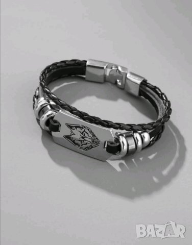 Луксозна мъжка гривна с вълк, снимка 3 - Други - 41780380