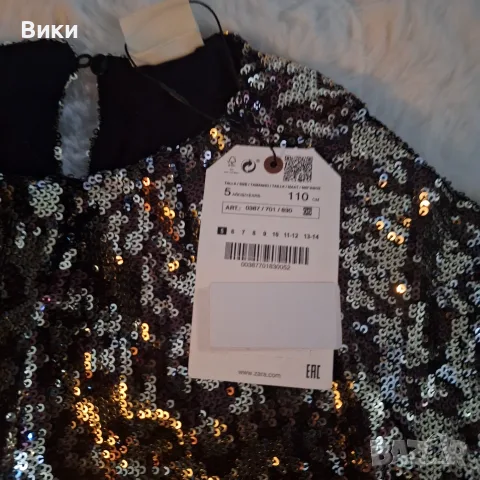 Детска рокля Zara, размер 110см, 5г., снимка 3 - Детски рокли и поли - 56225877
