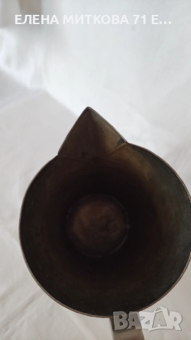 Голяма стара кована френска кана от месинг масивна, снимка 6 - Антикварни и старинни предмети - 51667929