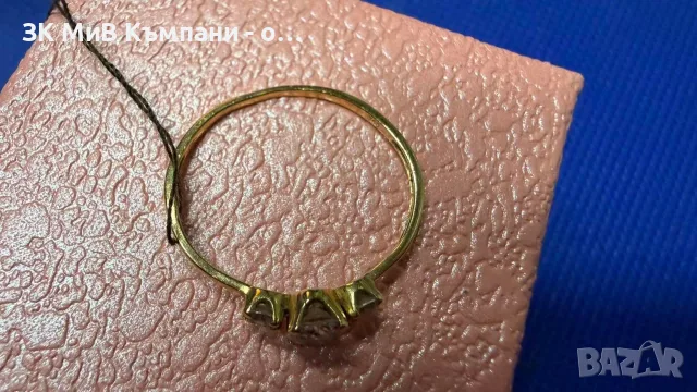 Златен пръстен 14 карата 0.94гр , снимка 3 - Пръстени - 56364116