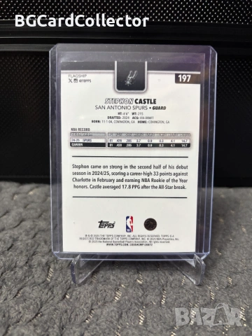 Продавам карта NBA ROTY на STEPHON CASTLE 14/50 , снимка 2 - Фен артикули - 53642359