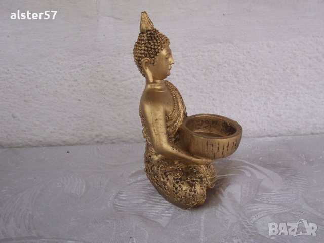 Статуетка Златен Буда-поставка за свещи , снимка 4 - Колекции - 41803936