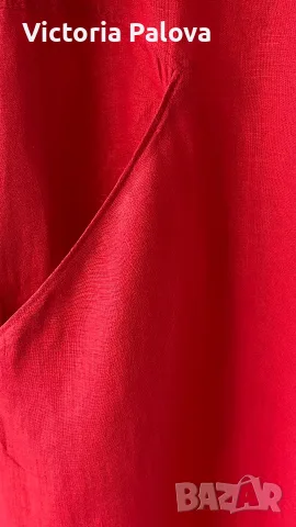 Премиум ленена рокля ROSSO35 Genova с джобове - Италиански лен - Размер IT 50 (БГ 52), снимка 3 - Рокли - 56185692