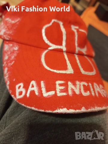Balenciaga Шапка с Козирка , маркова шака червена, снимка 2 - Шапки - 53183402